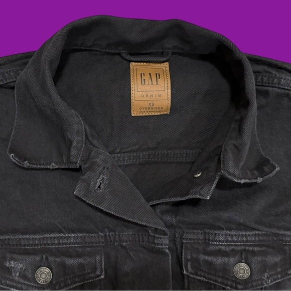 90s GAP Black Denim Jacket - Picture 3 of 4